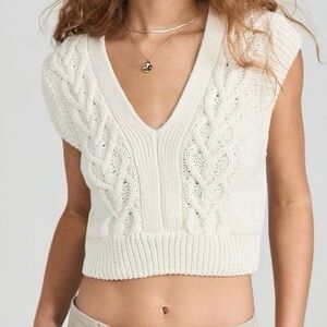 Z Supply ivory cable knit cropped sweater